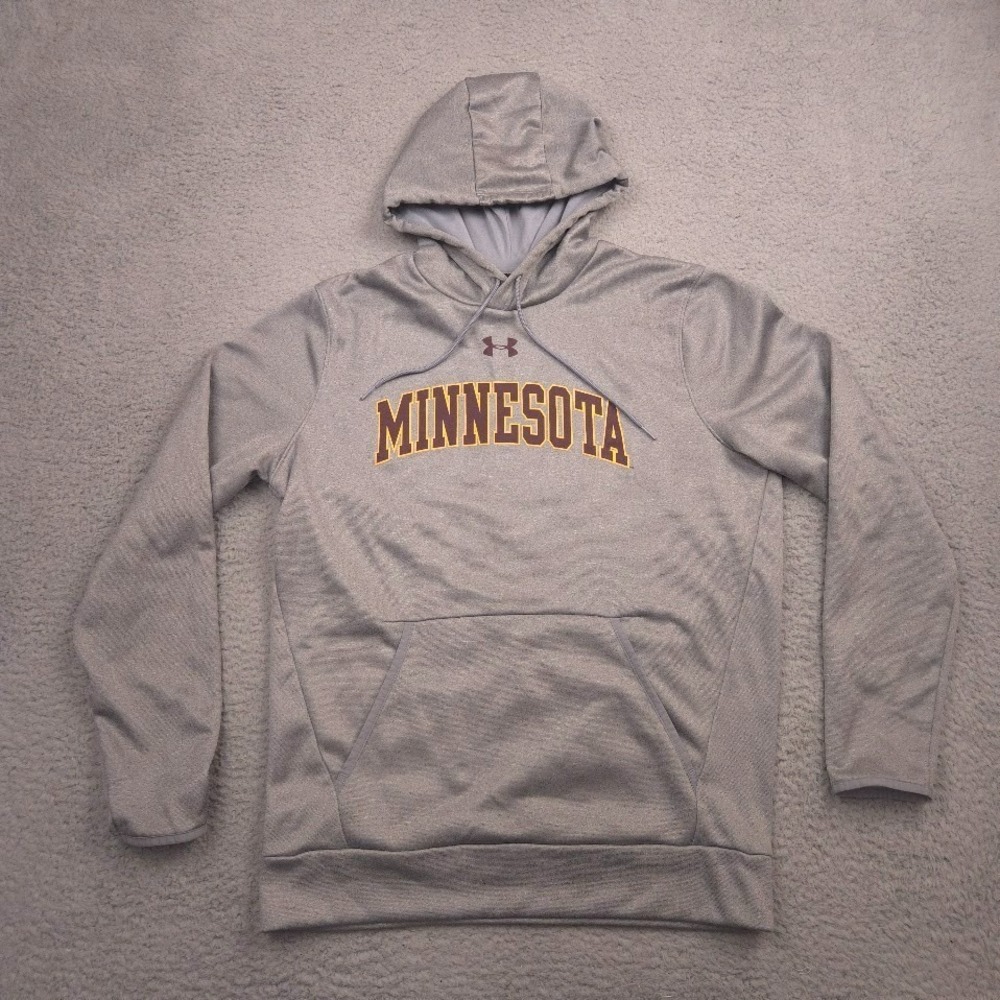 Under Armour University of Minnesota Hoodie Mens Medium Gray Golden Gophers